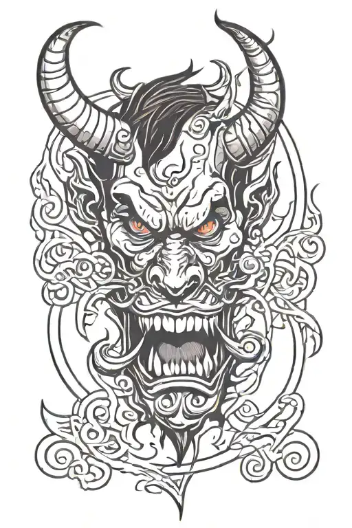 Dark Red Line Devil In The Fire