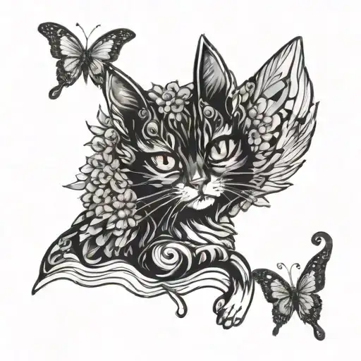 Butterfly Wings With Cat Eyes Staring