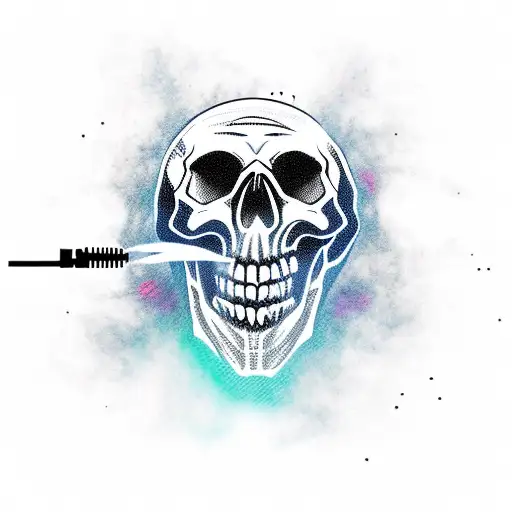 Skull With Smoke Coming Out It's Mouth