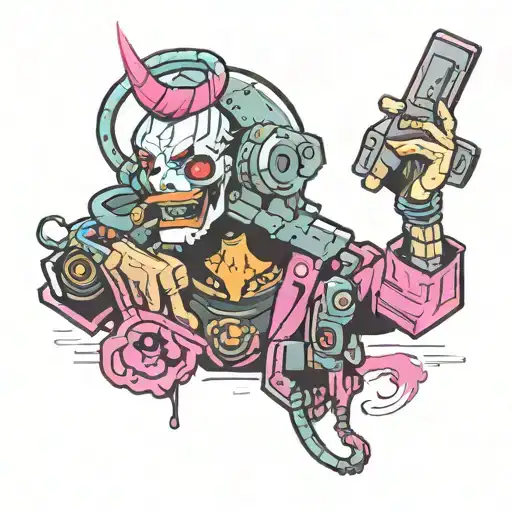 Cyberpunk Fool From Classic Taroot Card