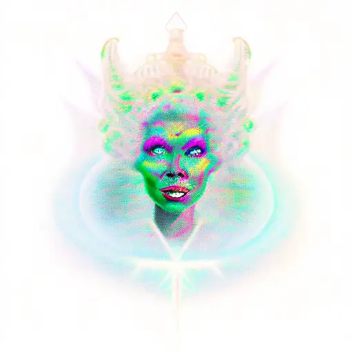A New-school Design Of Your Mom Ruth As An Alien Queen With A Cosmic Background