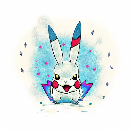 Psychedelic Pikachu Surrounded By A Vibrant Forest