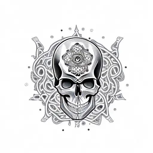 Skull With Intricate Gothic Patterns