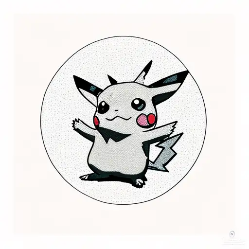 Psychedelic Pikachu Surrounded By A Vibrant Forest