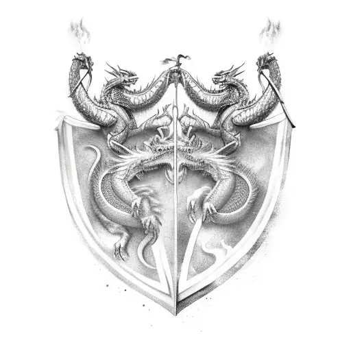 Dragon And Viking Warrior Battling On A Dragonboat