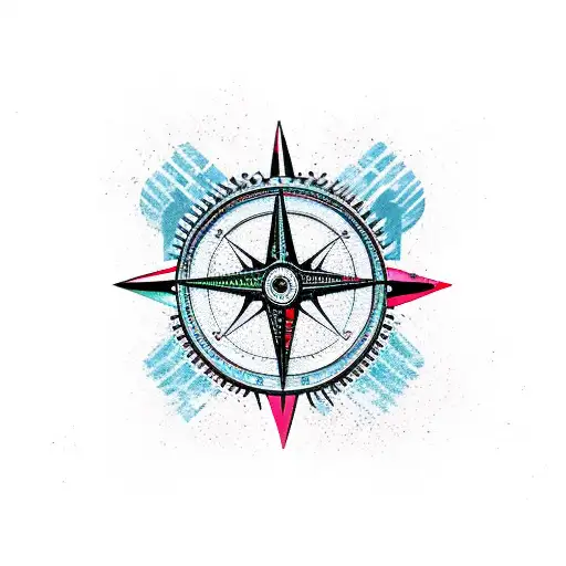 Guitar With Motorcycle Forest Compass Love Music Fortune Hope