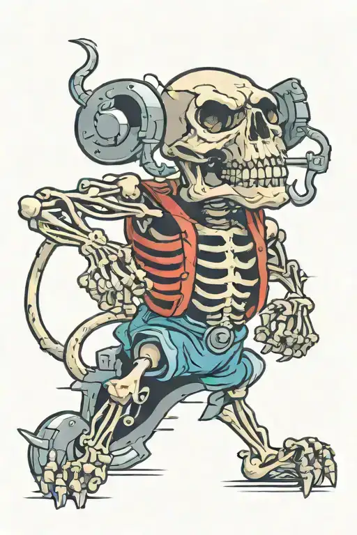 Cartoon Gym Rat Skeleton
