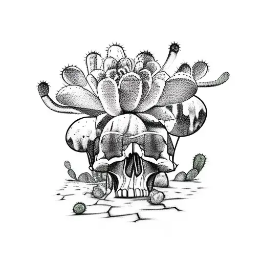 Cactus With Skulls