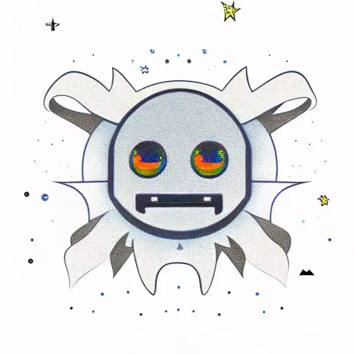 Pacman Ghost With Star Glasses