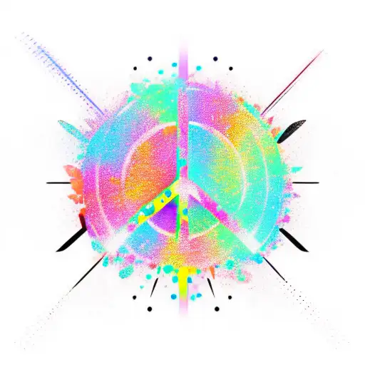 Colorful Peace Sign With Black Outline