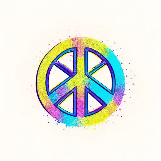 Colorful Peace Sign With Black Outline