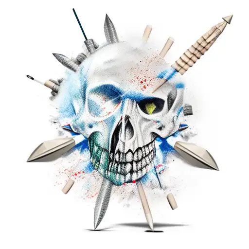 9 Broken Spears And 1 Good Spear With A White Flag