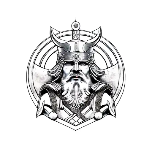 The God Odin On His Thrown