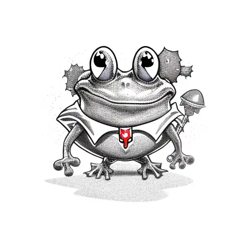 Doodle Frog With Kings Cape And Scepter