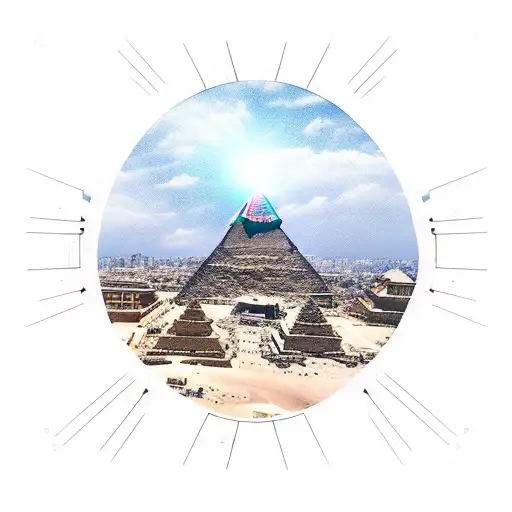 An Alien Spaceship Flying Over The Pyramids Of Egypt