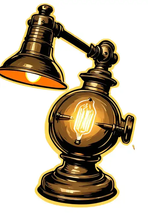 Old Fashioned Lamp With Tattoo Needle