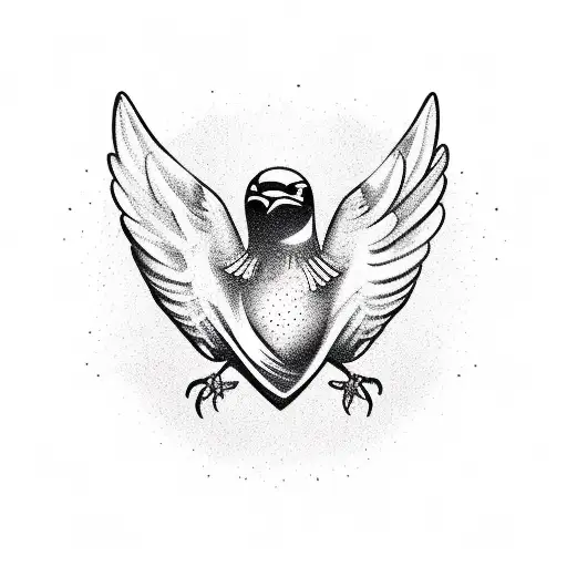 The Bird Flies Out From The Symbol Of The Heart