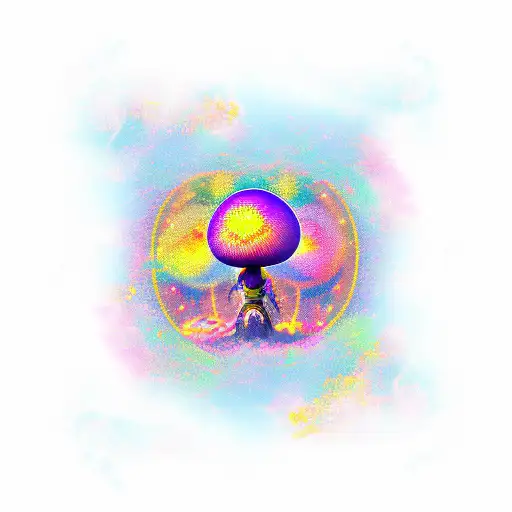 Avatar Aang Tripping On Mushrooms Colorful Background