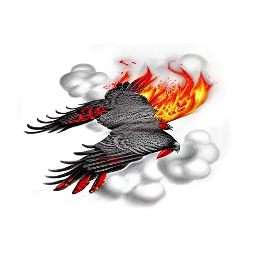 Fire And Crow Dark Red Black