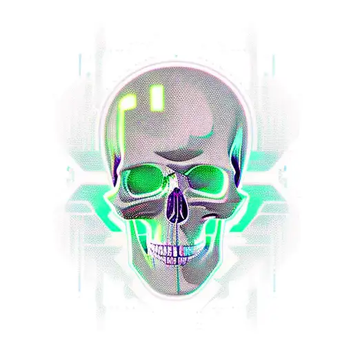 Create A Cyberpunk-inspired Tattoo Featuring A Skull And Electric Rock Elements