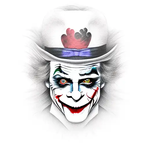 Mad Hatter With Joker Face Paint