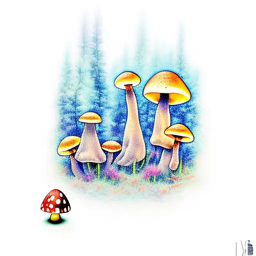 Fox Fantasy Mushrooms Forest