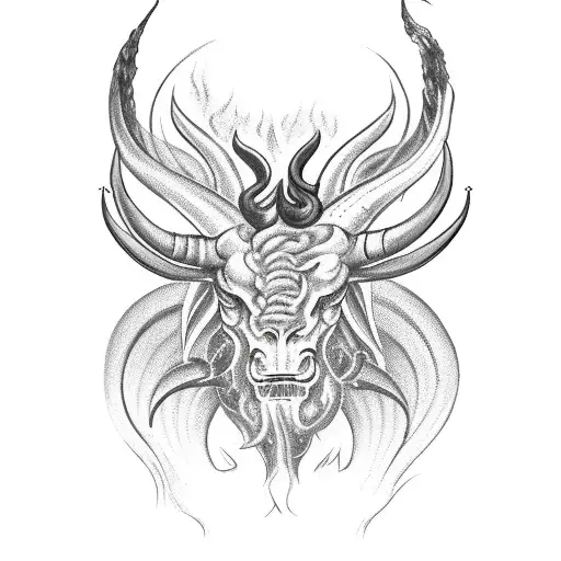 Zodiac Sign Virgo But It's Engulfed In Flames With Horns
