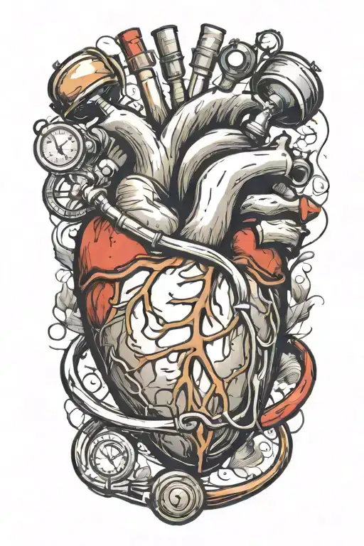 Anatomical Heart And Stethoscope
