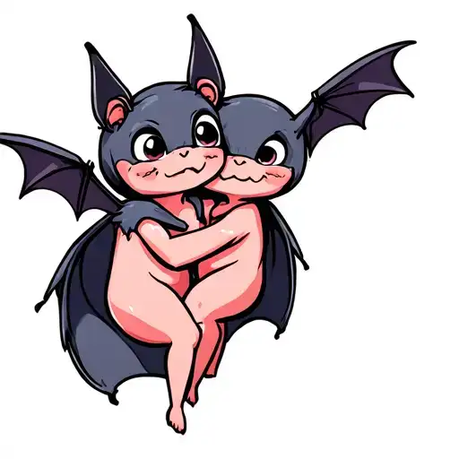 Best Friends That Are Bats Hugging