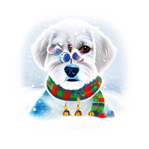 Dog Portrait With Winter Background