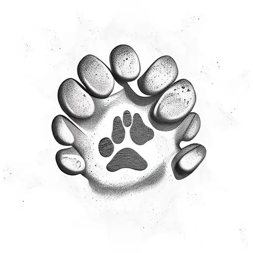 Dog Paws With Mountains