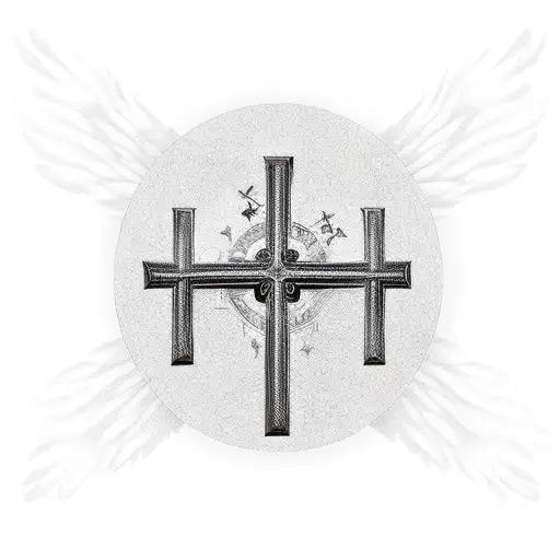 Christian Cross With Wings