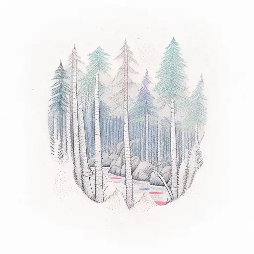 Forest With River Flowing