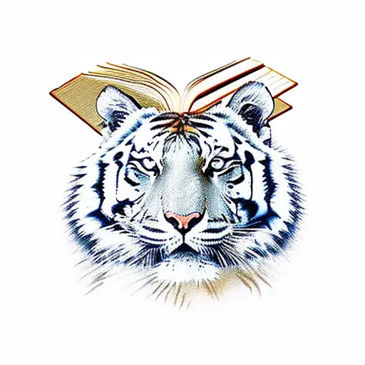 Tiger Reading A Book