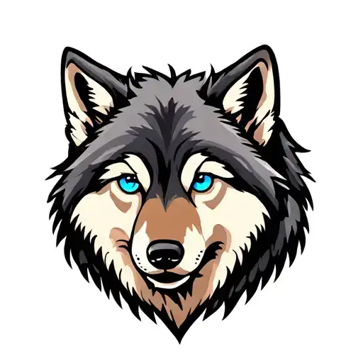 Wolf With Blue Eyes
