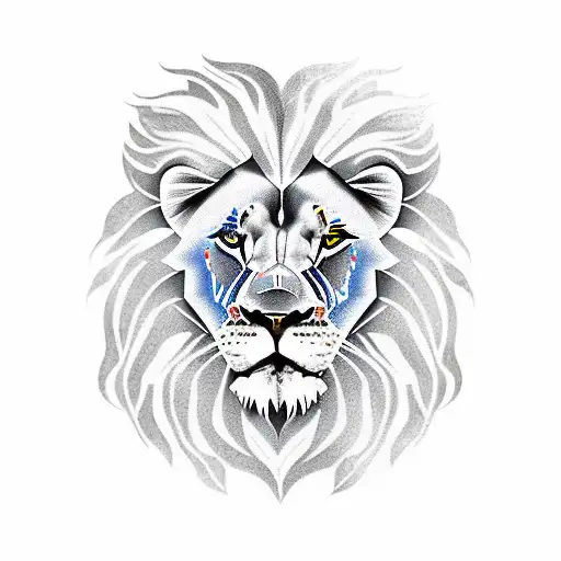 Lion With American Flag