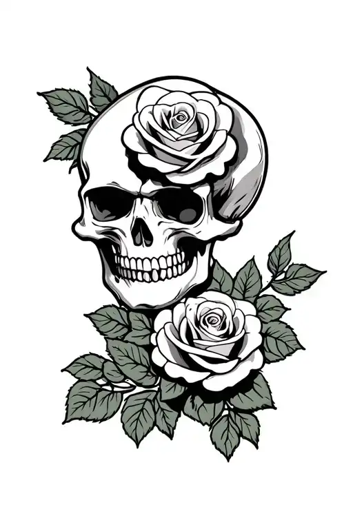Skull With Roses