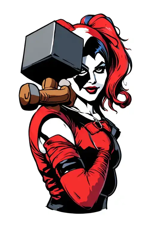 Harley Quinn Holding Hammer