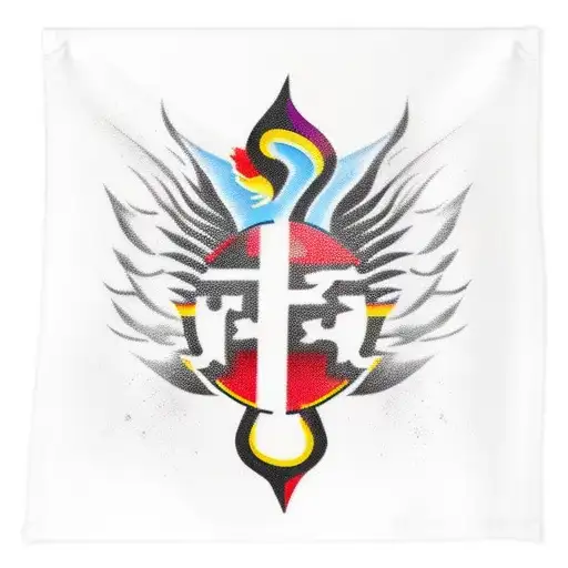 Black Flames Racing Flag Long