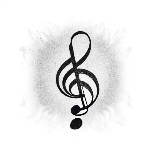 A Music Note Intertwined With A Tree Branch