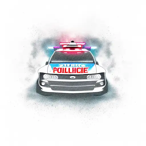 Burning Police Car