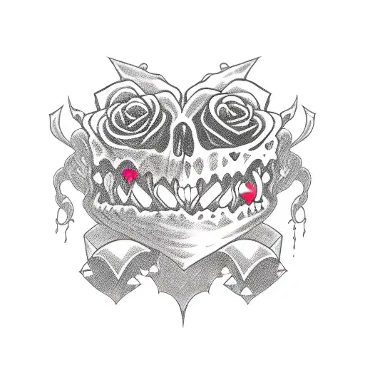 Dark Gothy And Hearts And Skulls Kinda Cute And Simple