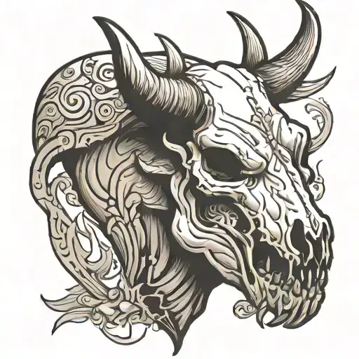 Bull Skull Wearing