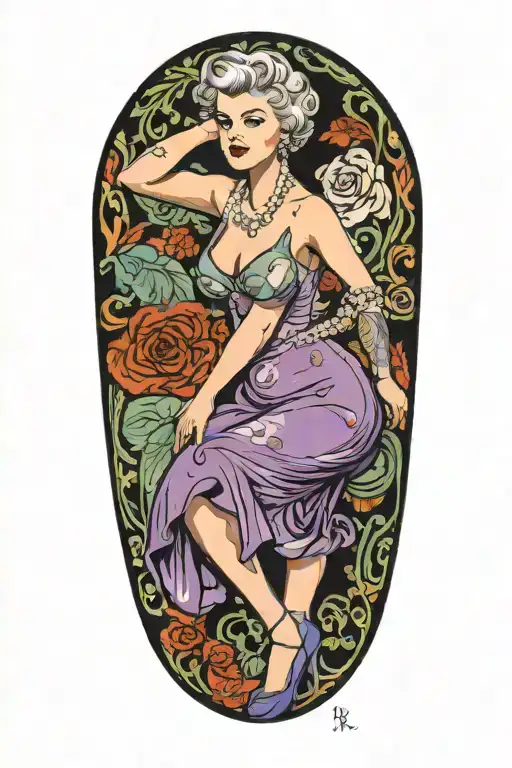 Angela Lansbury Pinup Girl Nearly Nude