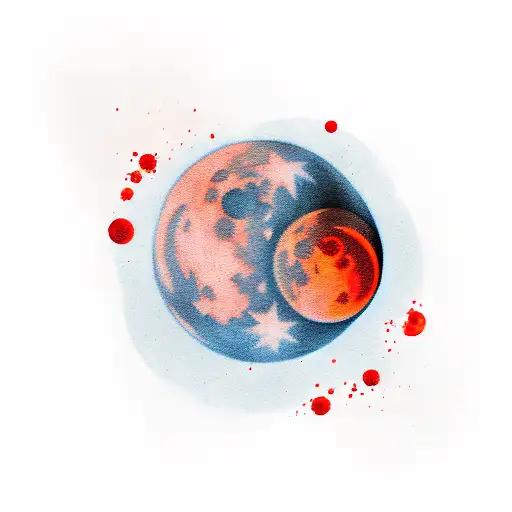 Red And Orange Blood Moon