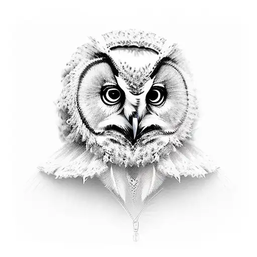 A New-school Style Tattoo Of A Wise Owl Wearing A Judge's Wig