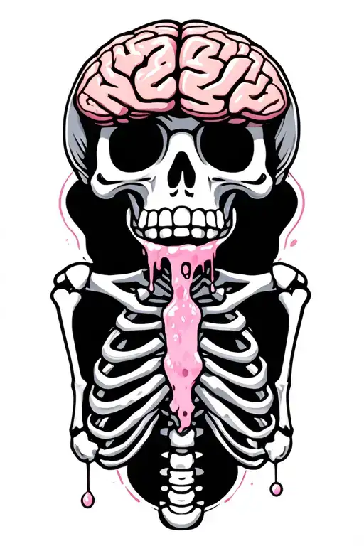Baby Skeleton With Brain Popping Out And Snot Dripping Down Its Nose
