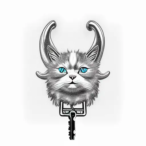 Chain Keys Goat Cat Gost Cat Heart