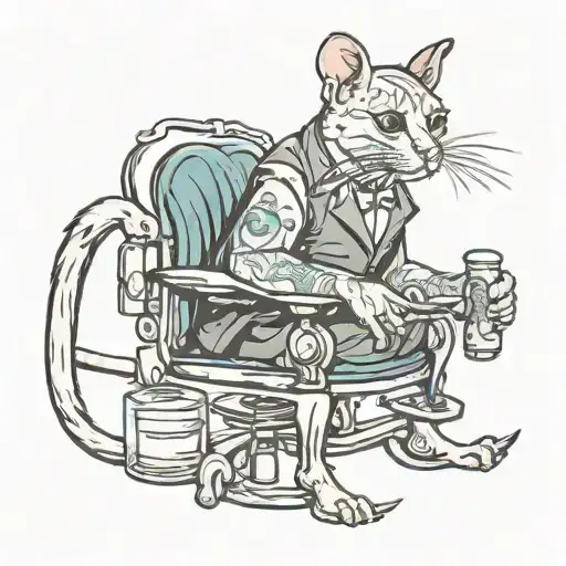 Fancy Barber Rat Shaving A Cat