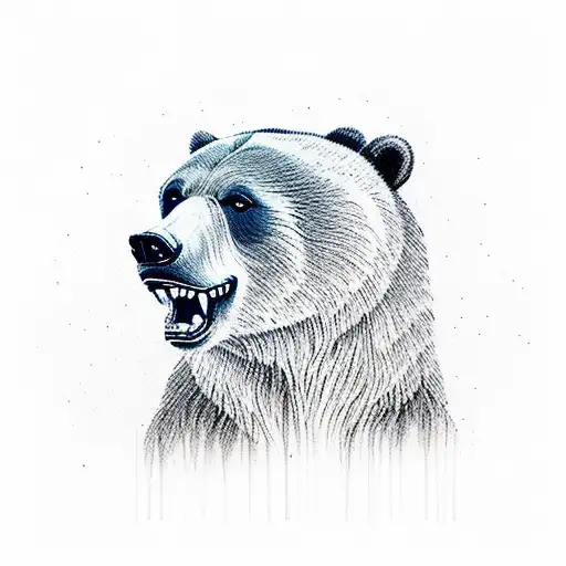 Grizzly Bear In Woods